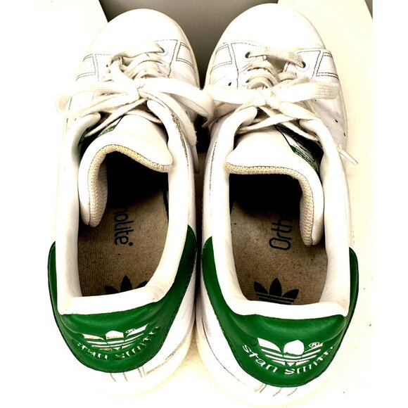 ADIDAS Mens Shoes Leather Stan Smith Ortholite Low Top Sneaker White Green US6.5 - Picture 8 of 16